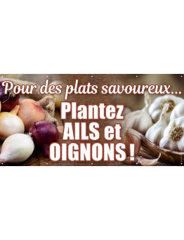 Banderole 068 - plantez ails et oignons