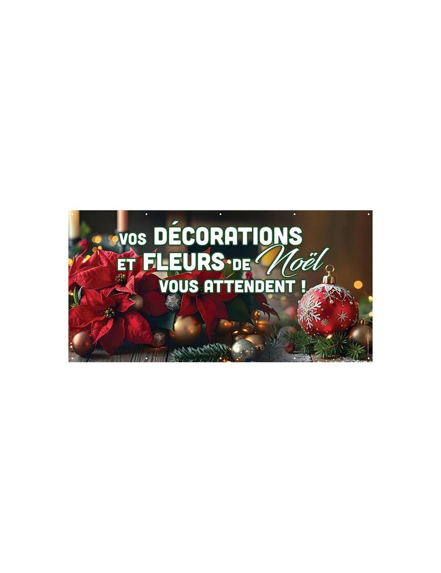 Banderole 185 - fleurs et décorations de noël