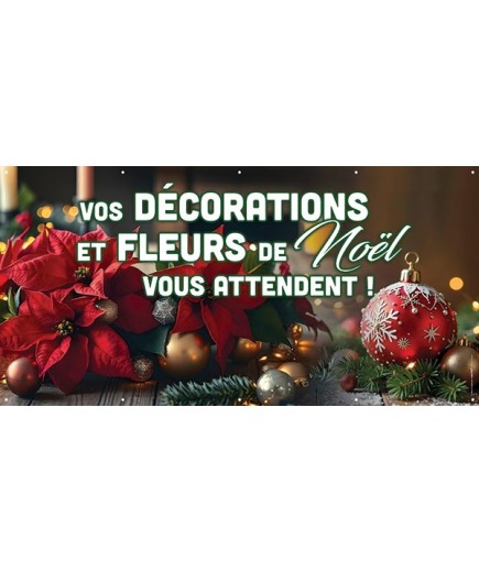 Banderole 185 - fleurs et décorations de noël