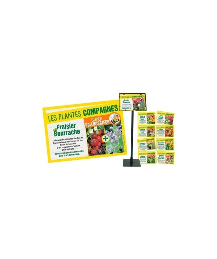 LOT 10 AFFICHETTES PLANTES COMPAGNES + PORTE-AFFICHETTES N°8