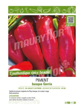PIMENT BASQUE GORRIA (TYPE ESPELETTE)